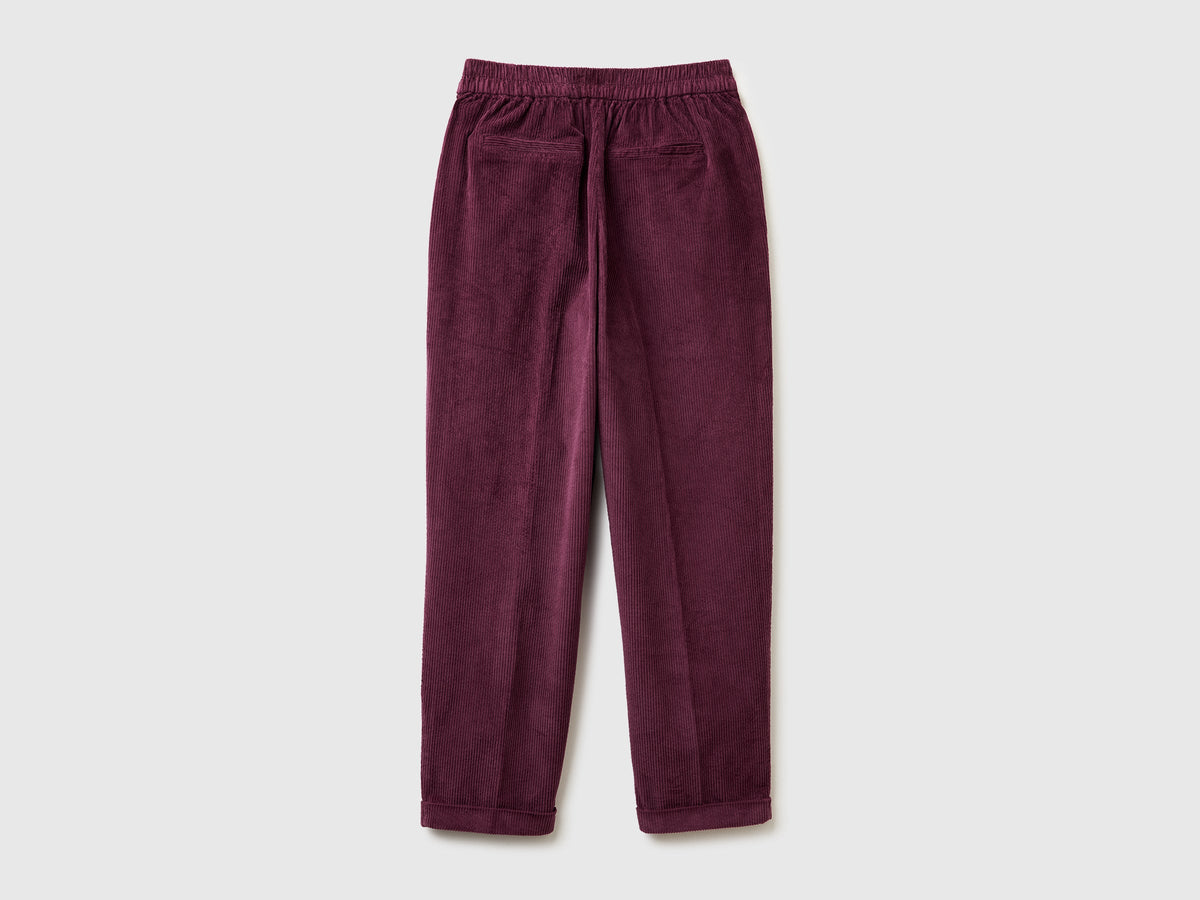 Chino in velluto con vita elasticizzata