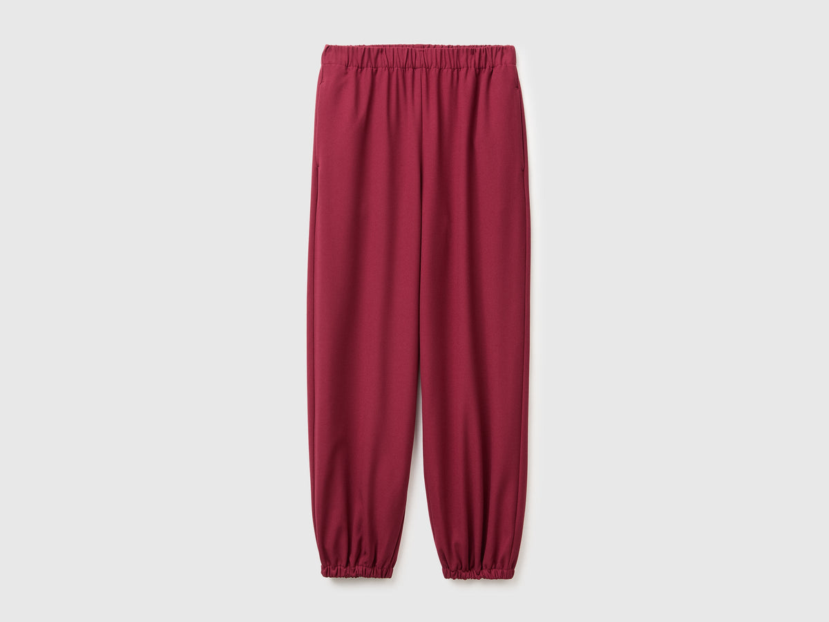 Pantaloni jogger fit in misto viscosa