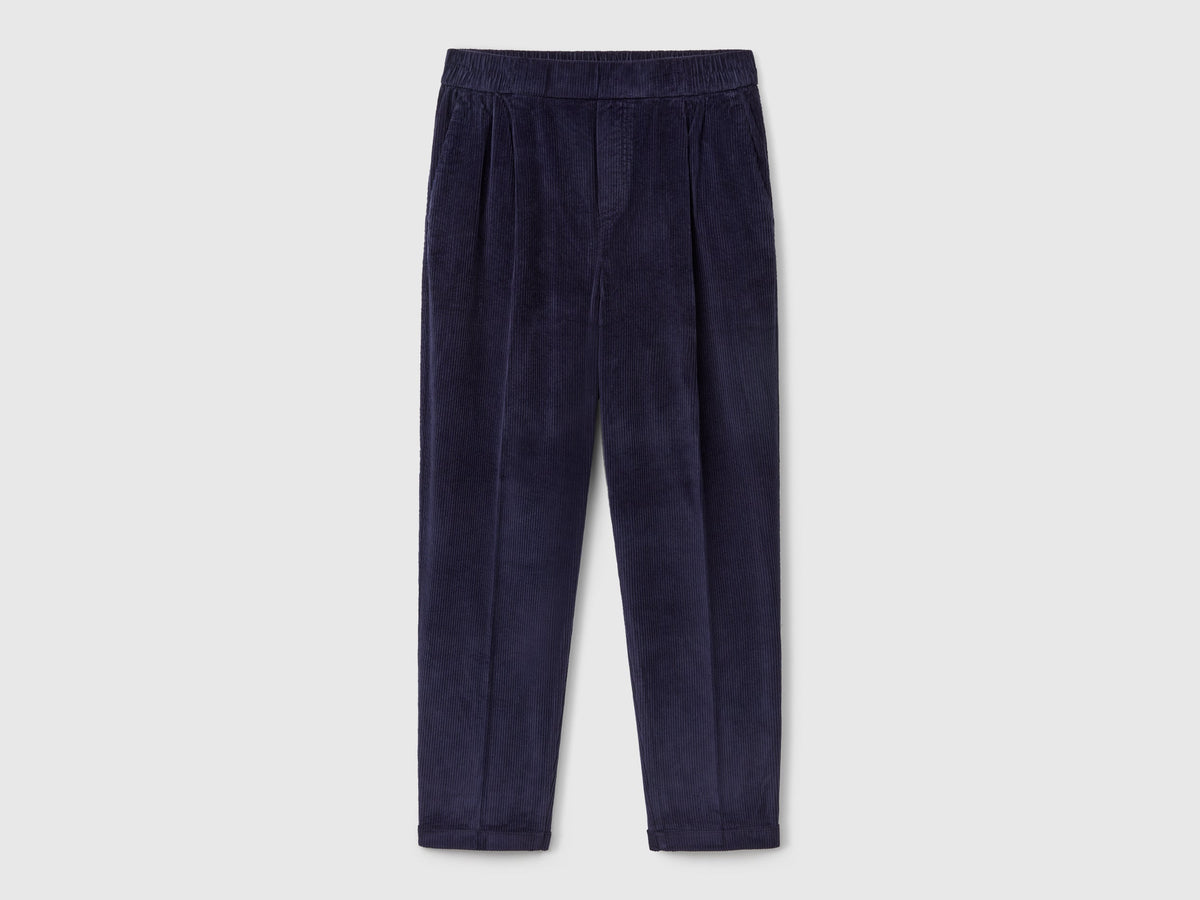 Chino in velluto con vita elasticizzata