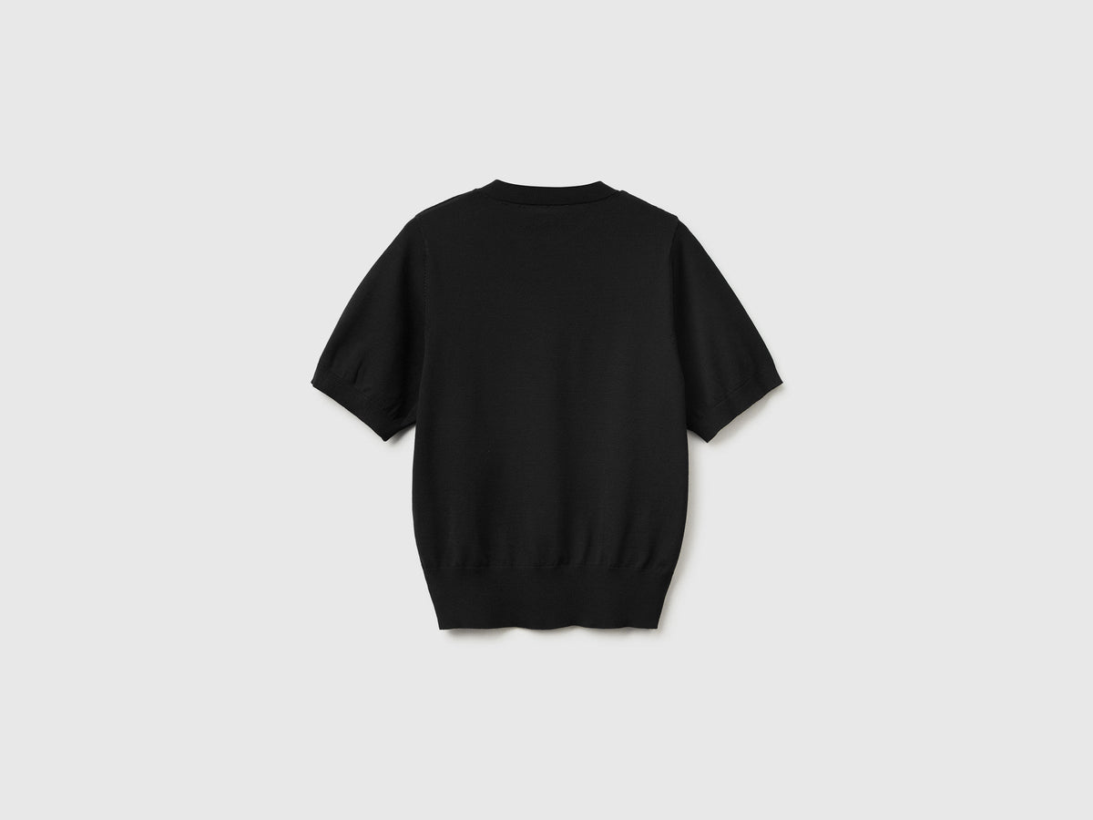 Maglia tricot a manica corta