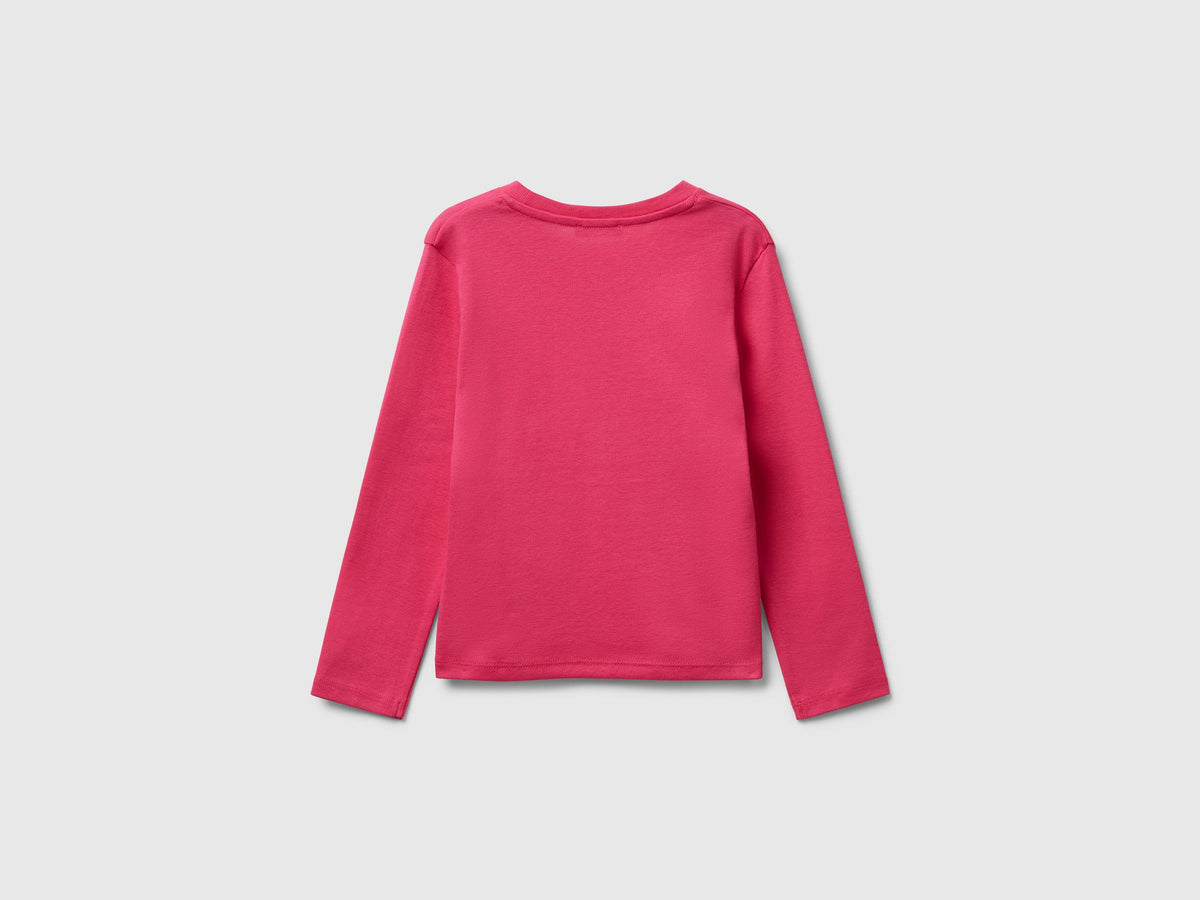 T-shirt con logo glitter in cotone