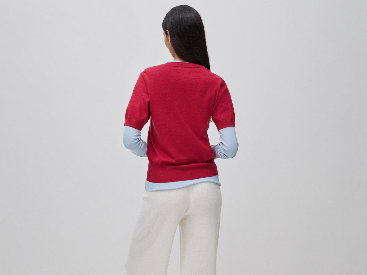 Maglia tricot a manica corta