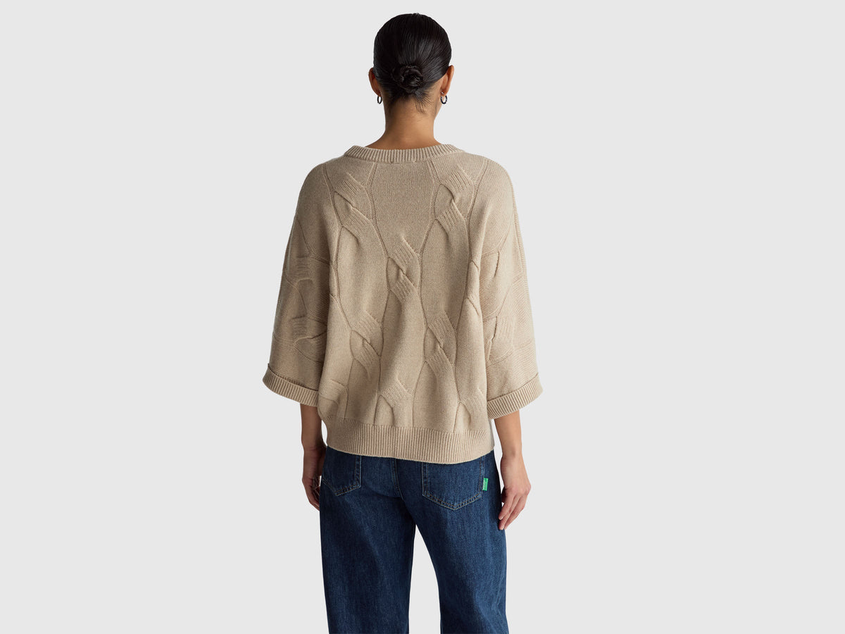 Maglia a losanghe in puro cashmere