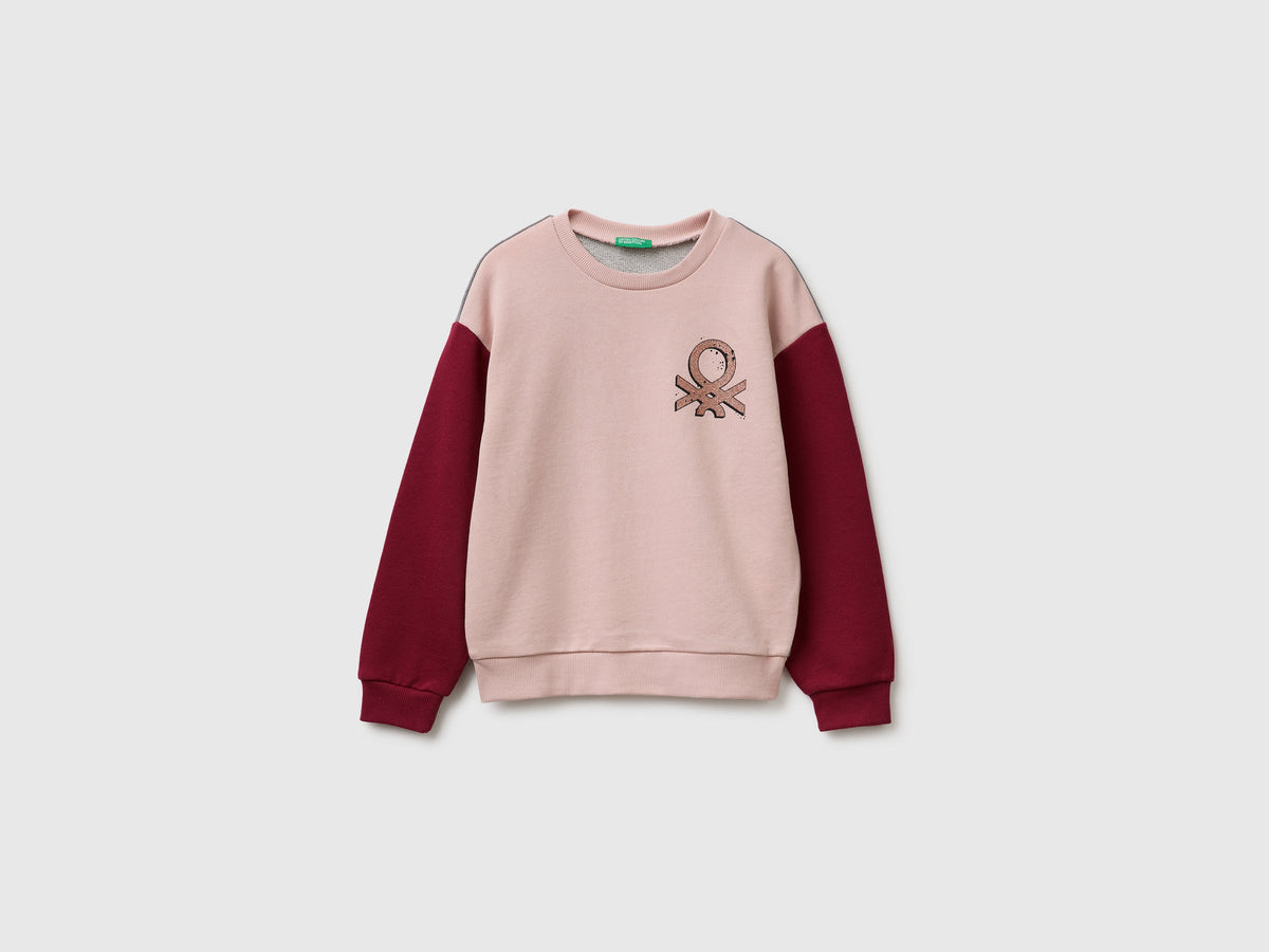 Felpa con stampa logo glitter