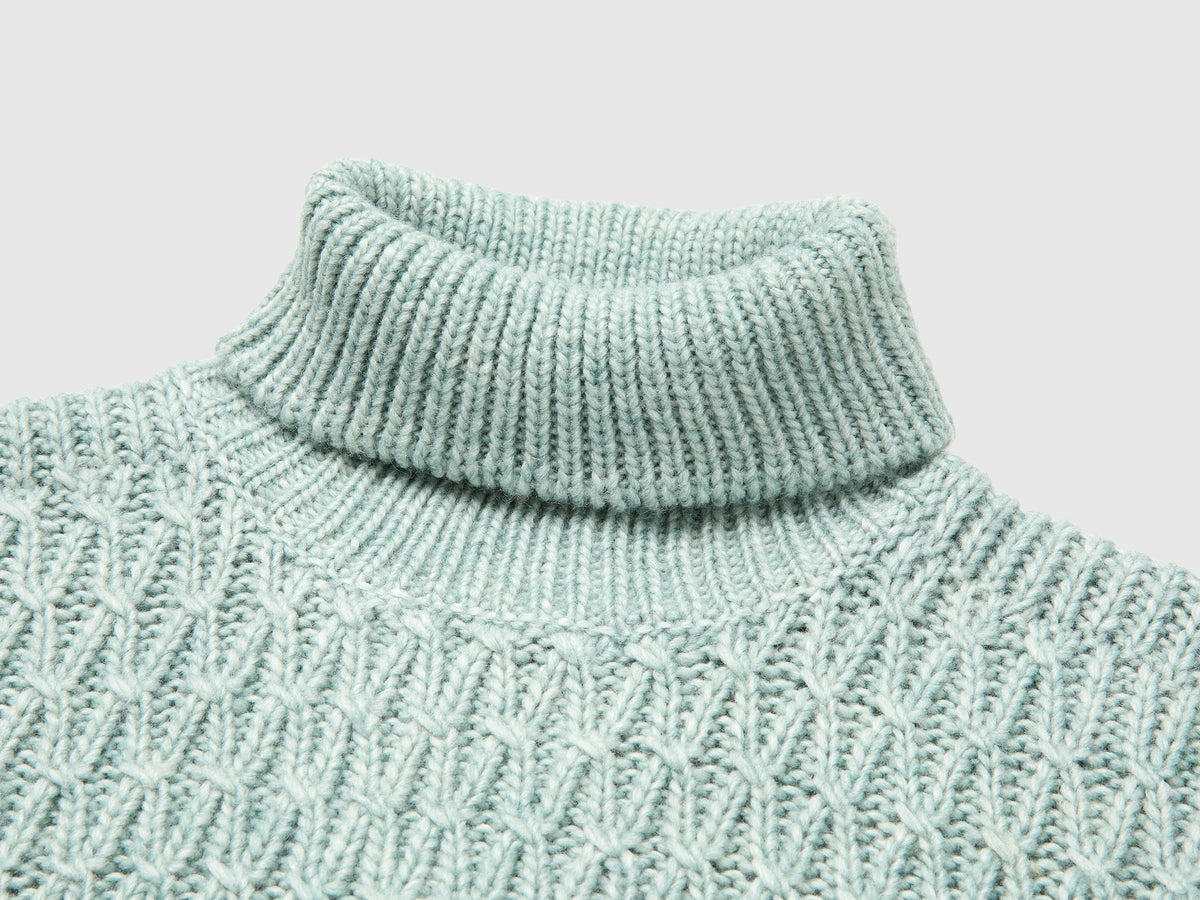 Maglia con frange in misto lana