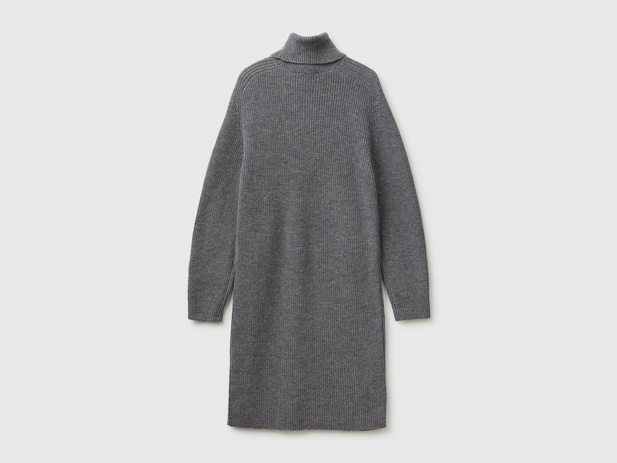 Vestito  a collo alto in maglia di misto lana