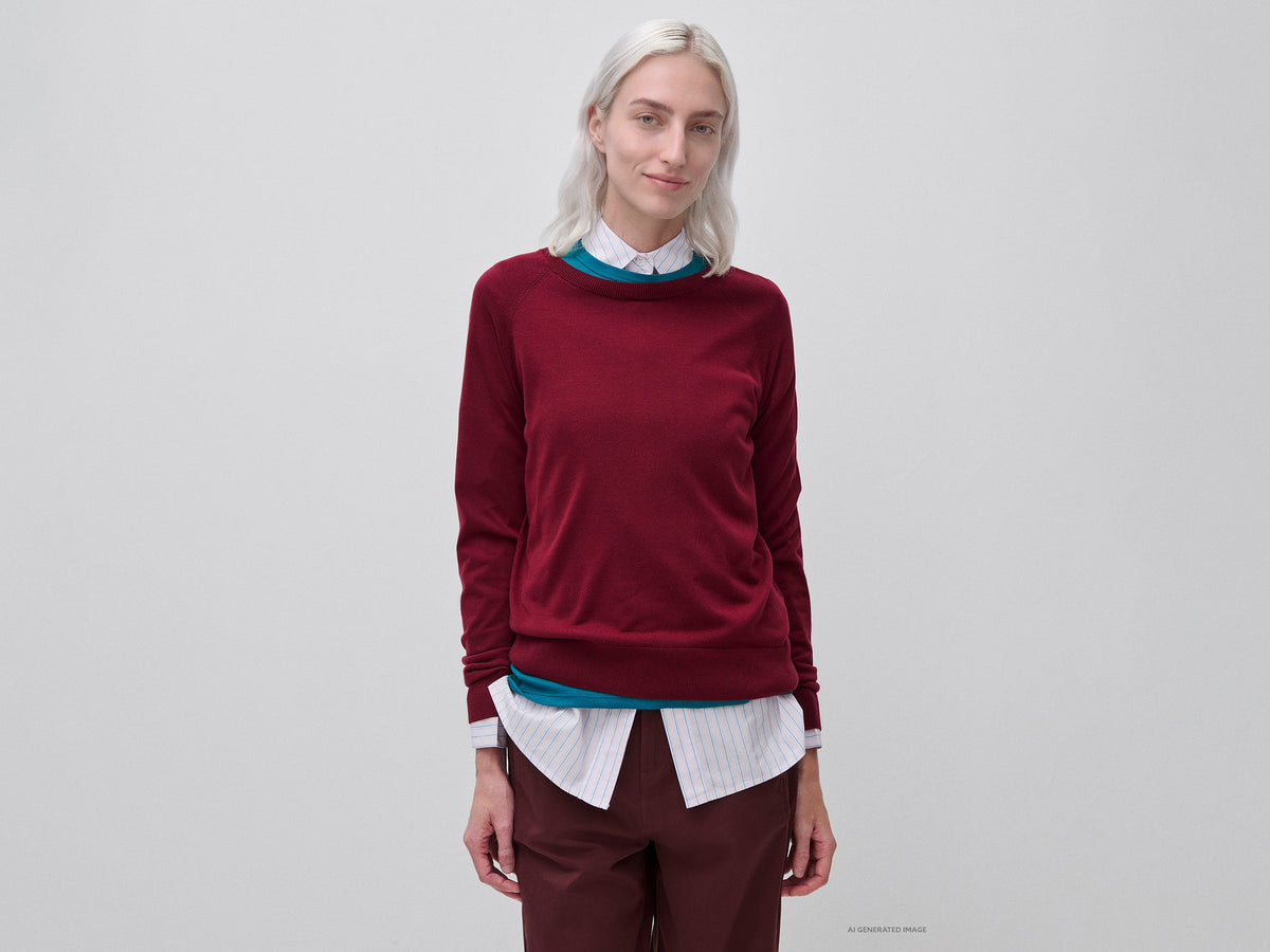 Maglia girocollo in misto seta