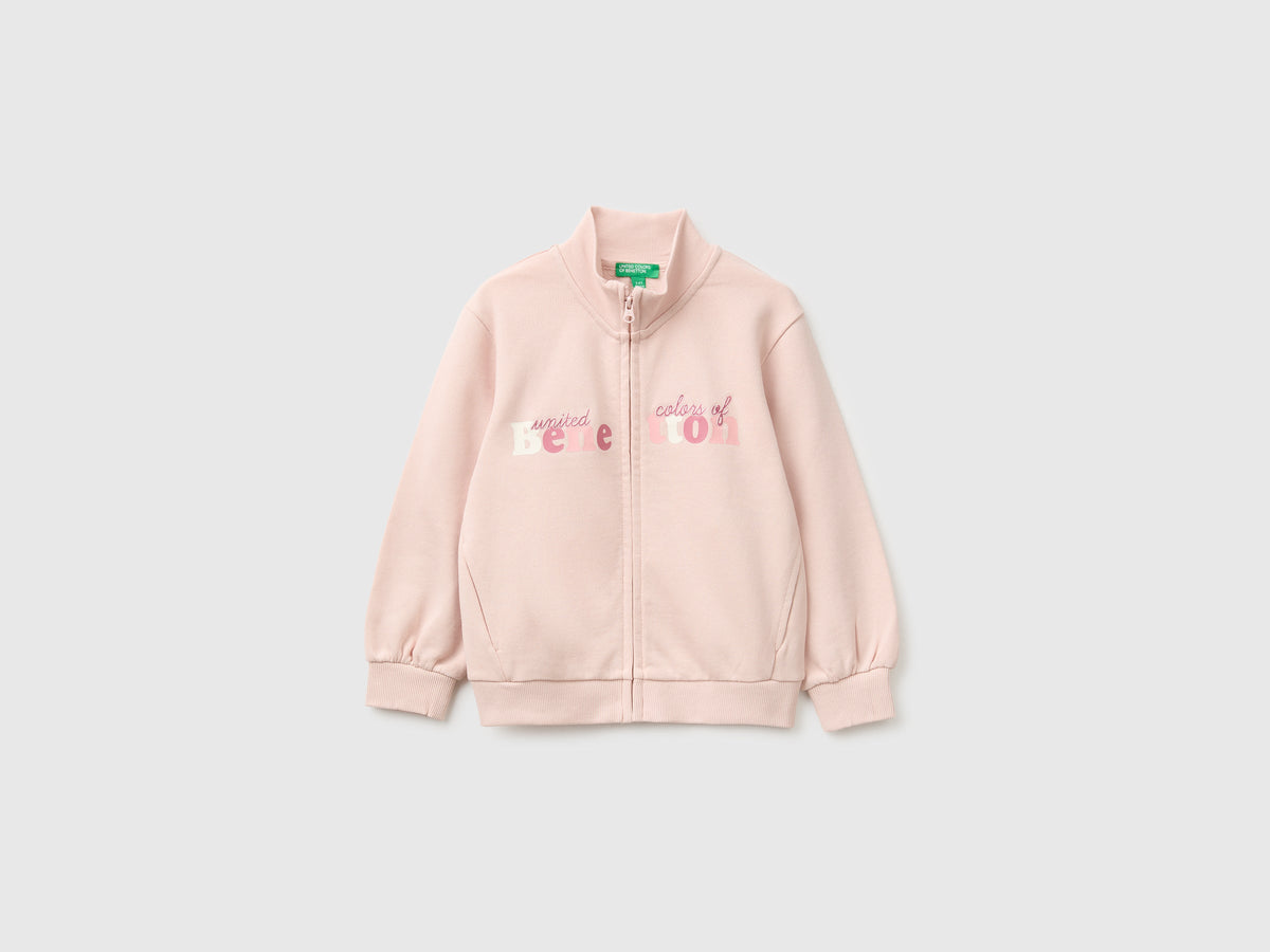 Felpa con zip e logo