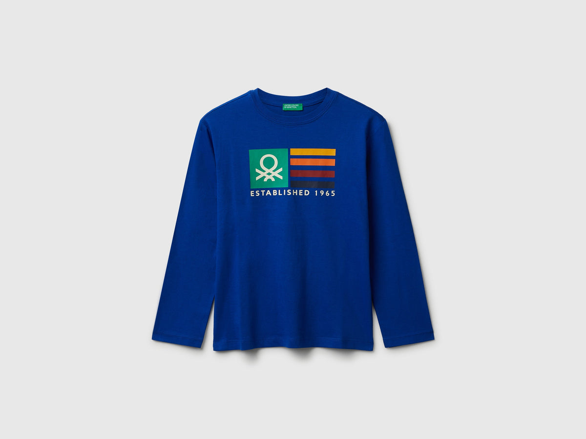T-shirt manica lunga in cotone