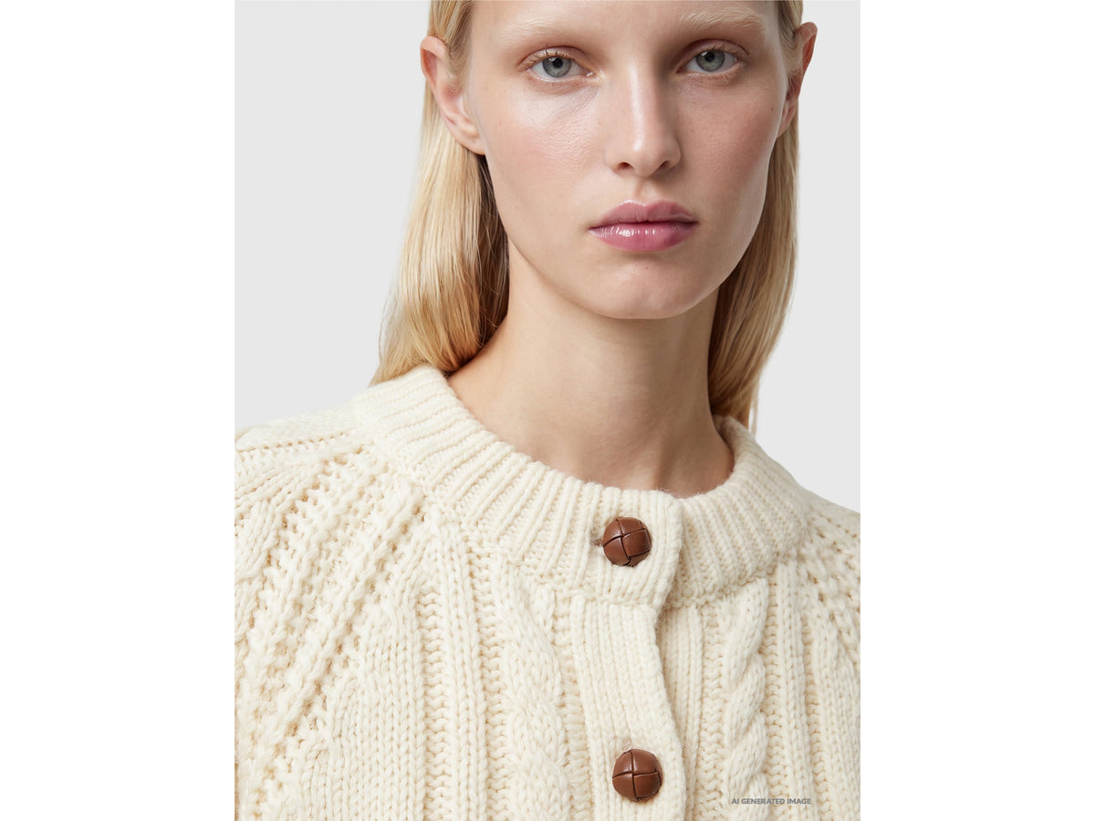 Cardigan a trecce 100% lana