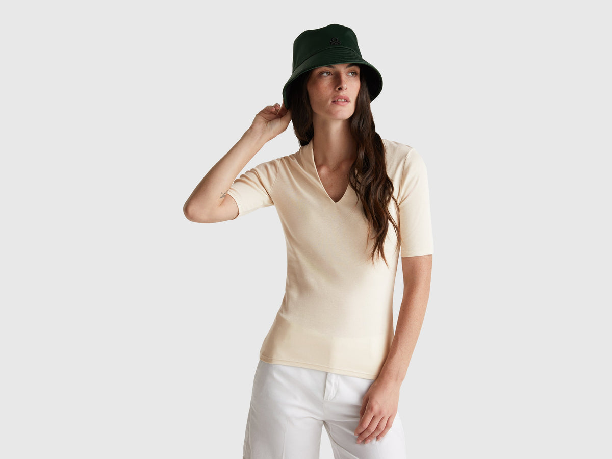 T-shirt slim fit in cotone a fibra lunga