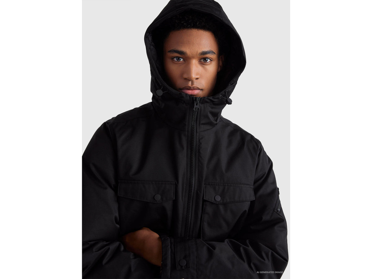 Parka imbottito in cotone e nylon