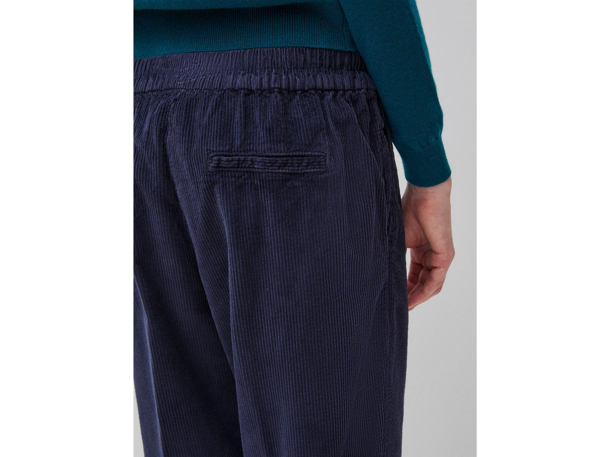 Chino in velluto con vita elasticizzata