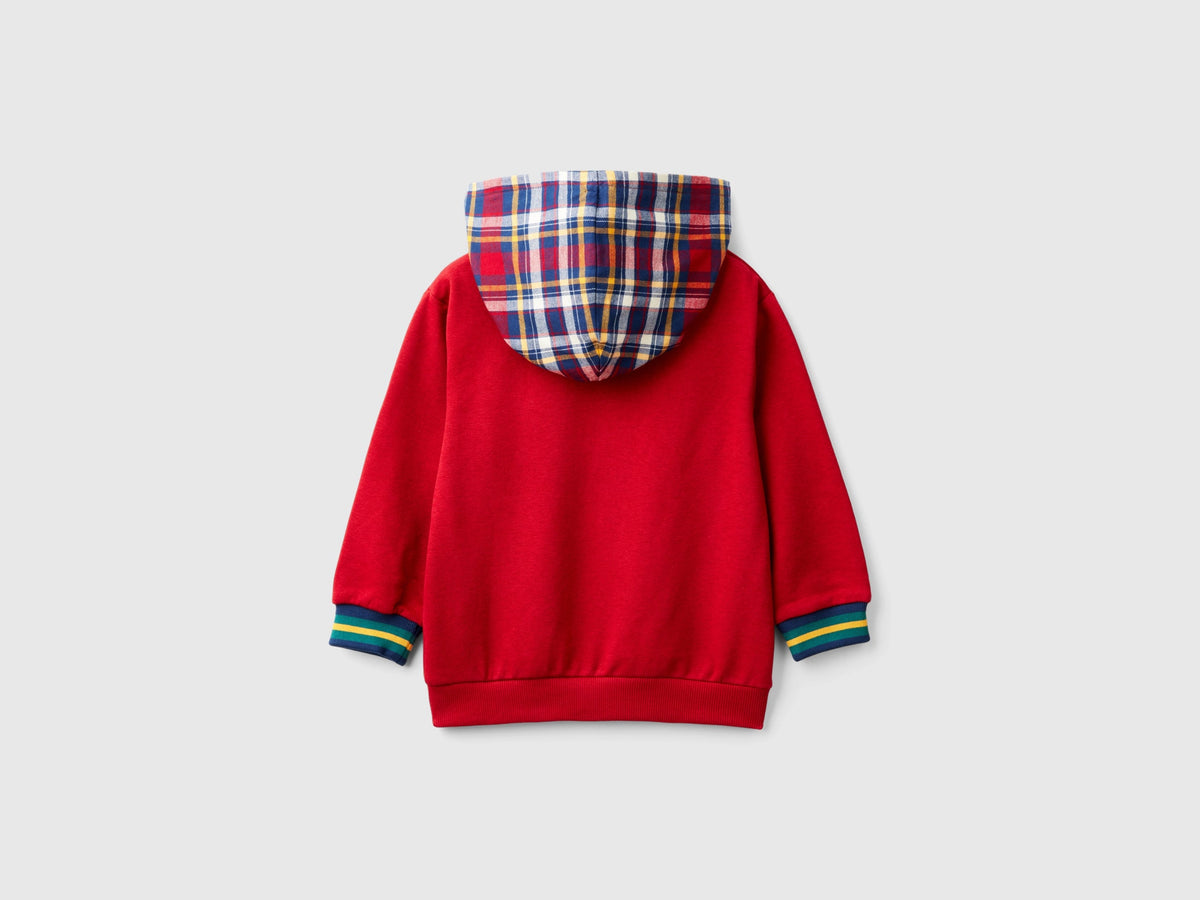 Felpa con cappuccio tartan