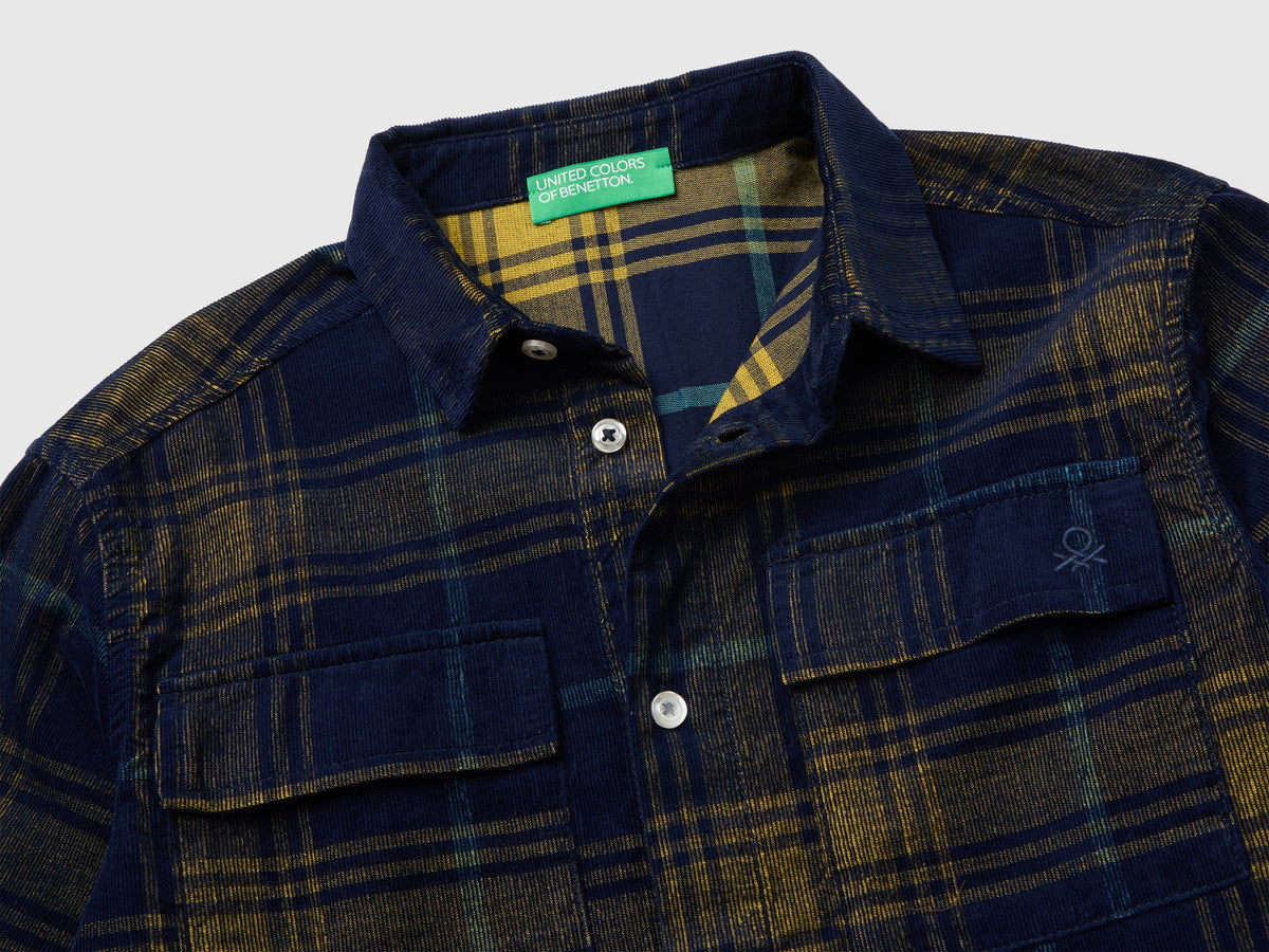 Camicia tartan in velluto