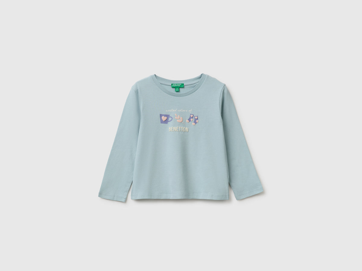 T-shirt con stampa effetto rigonfio