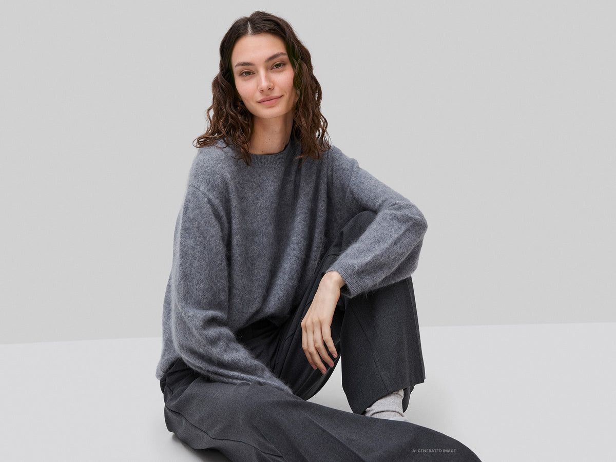 Maglia over in lana, cashmere e seta