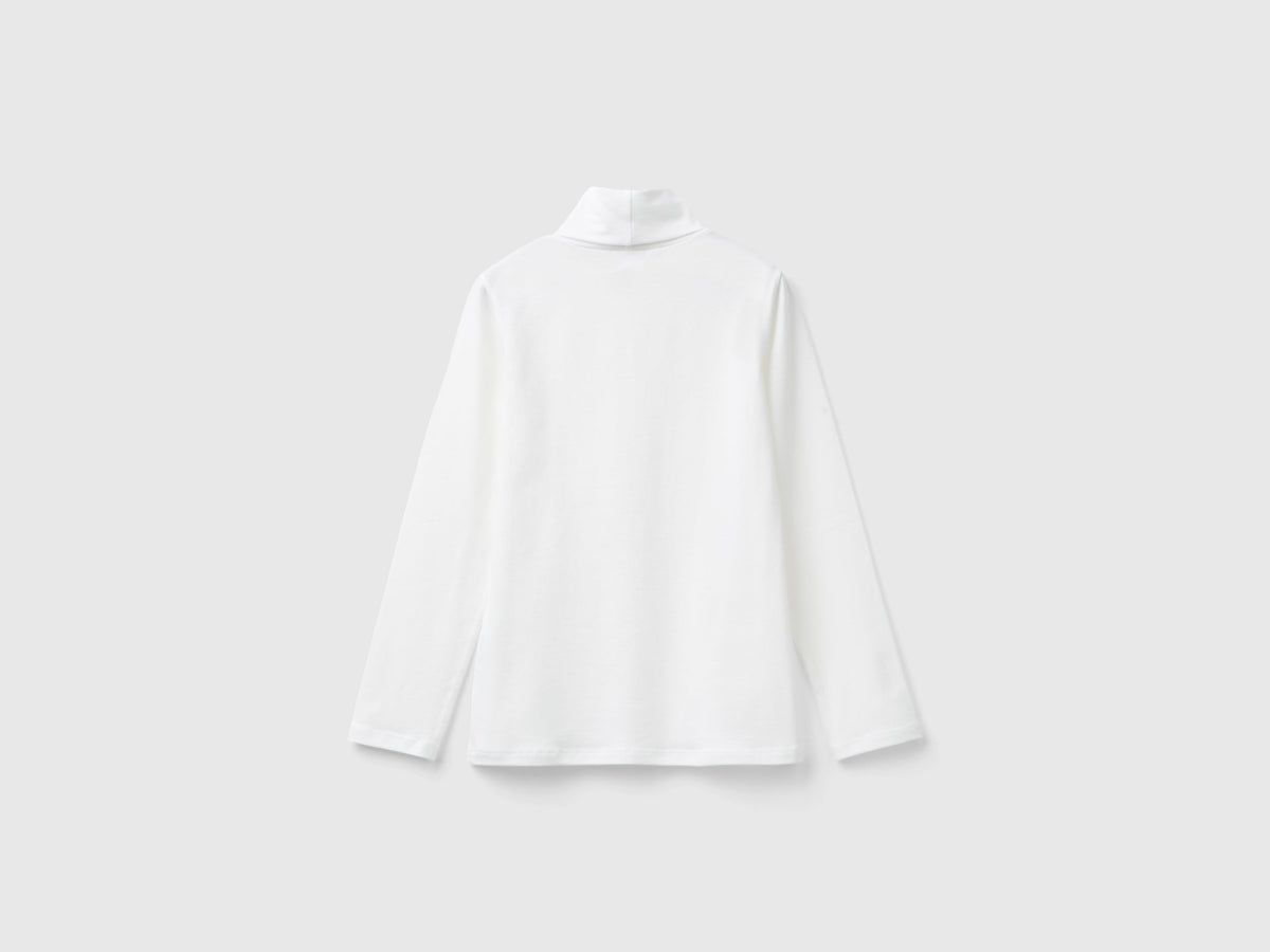 T-shirt stretch con collo alto