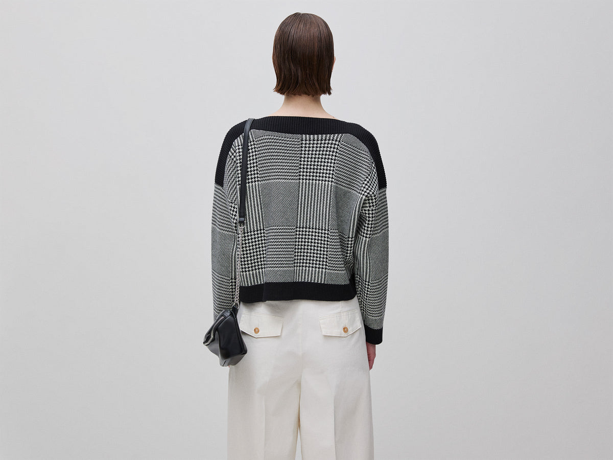Maglia boxy fit principe di Galles