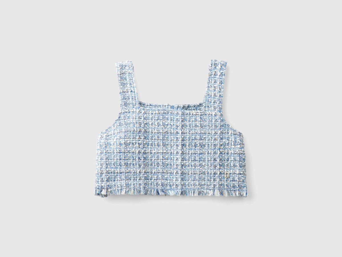 Top cropped in tweed