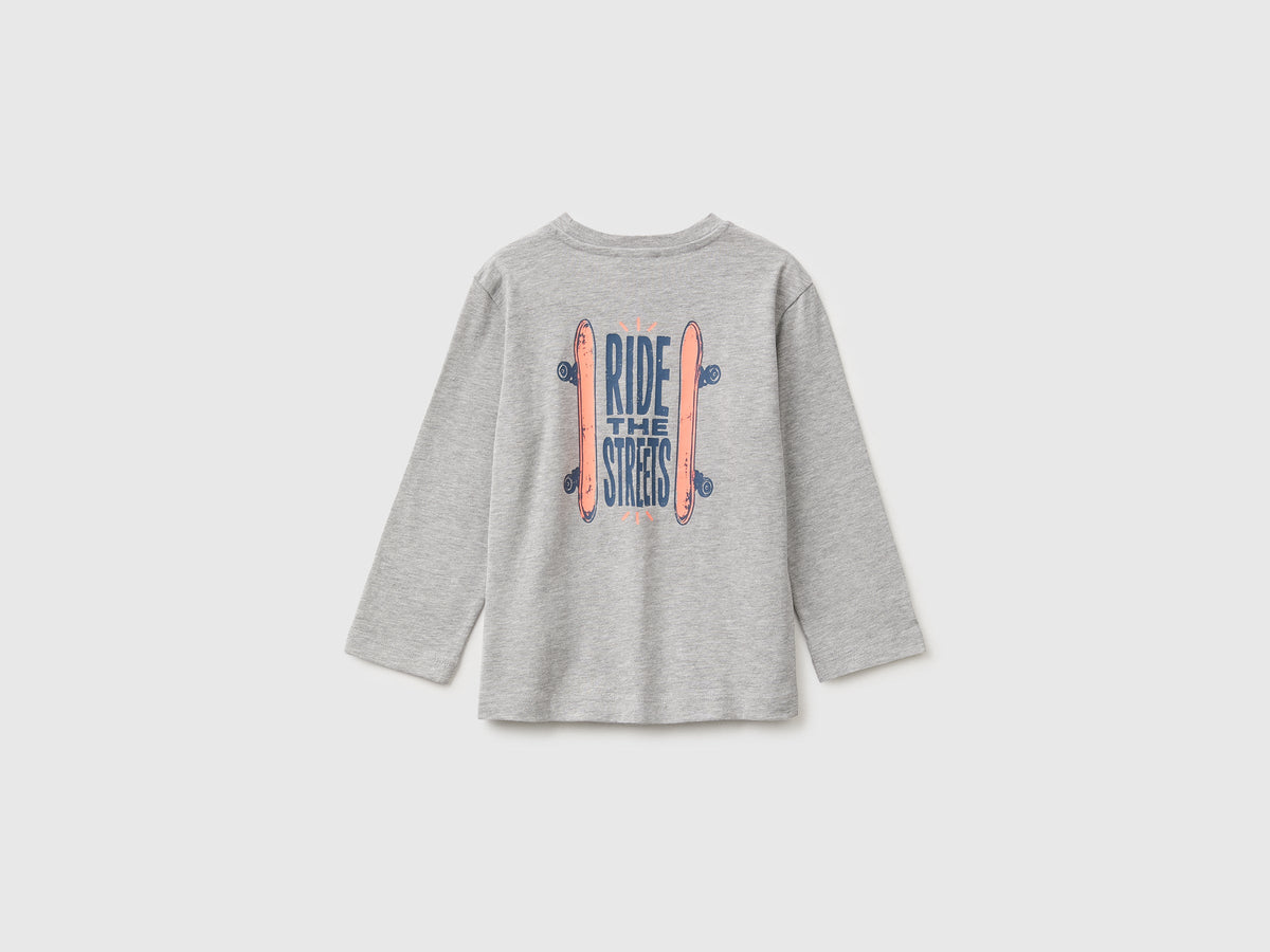 T-shirt con stampa in misto cotone bio