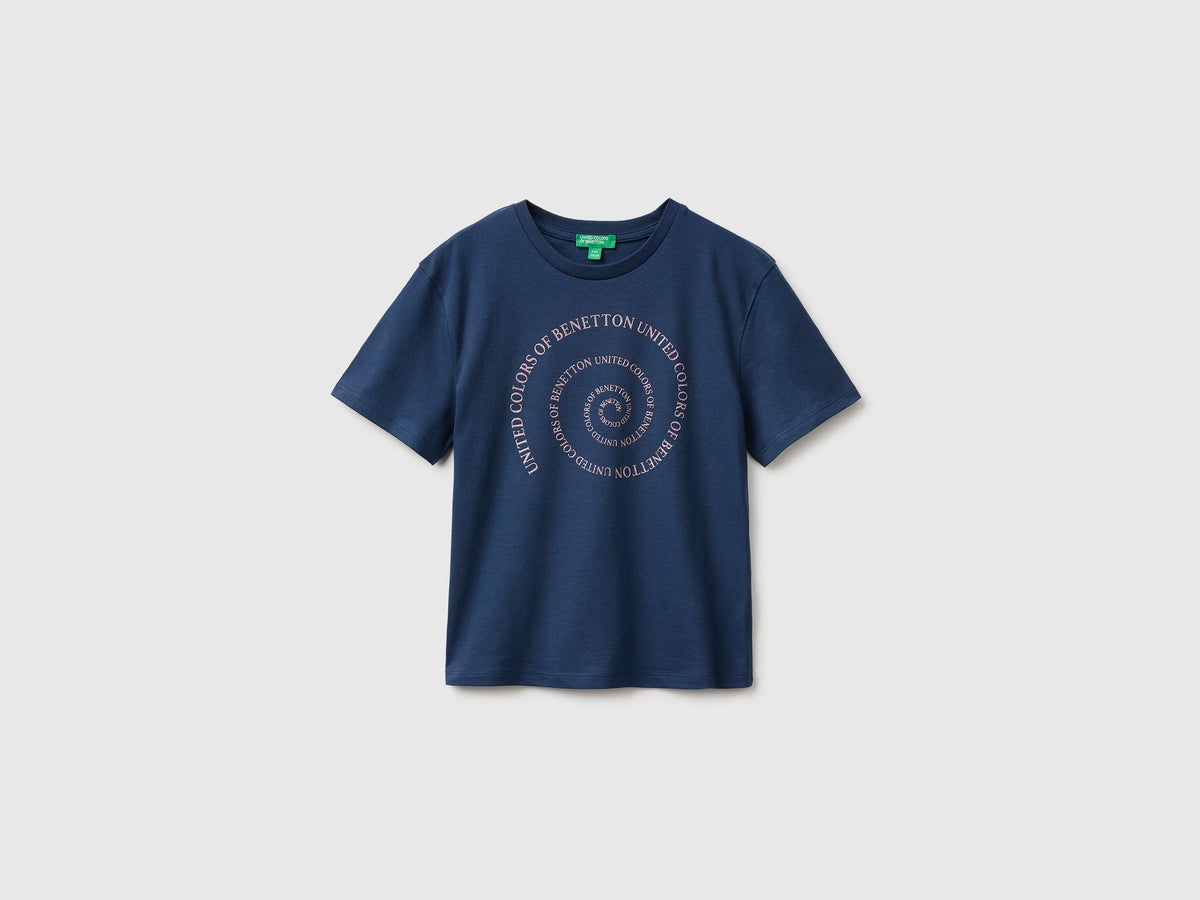 T-shirt con stampa glitter