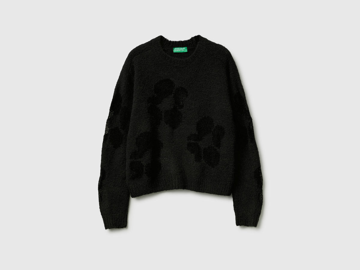 Maglia con intarsio fiori