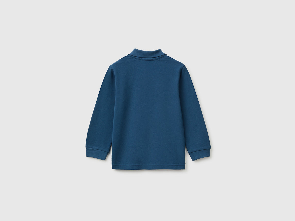 Polo 100% cotone bio a manica lunga