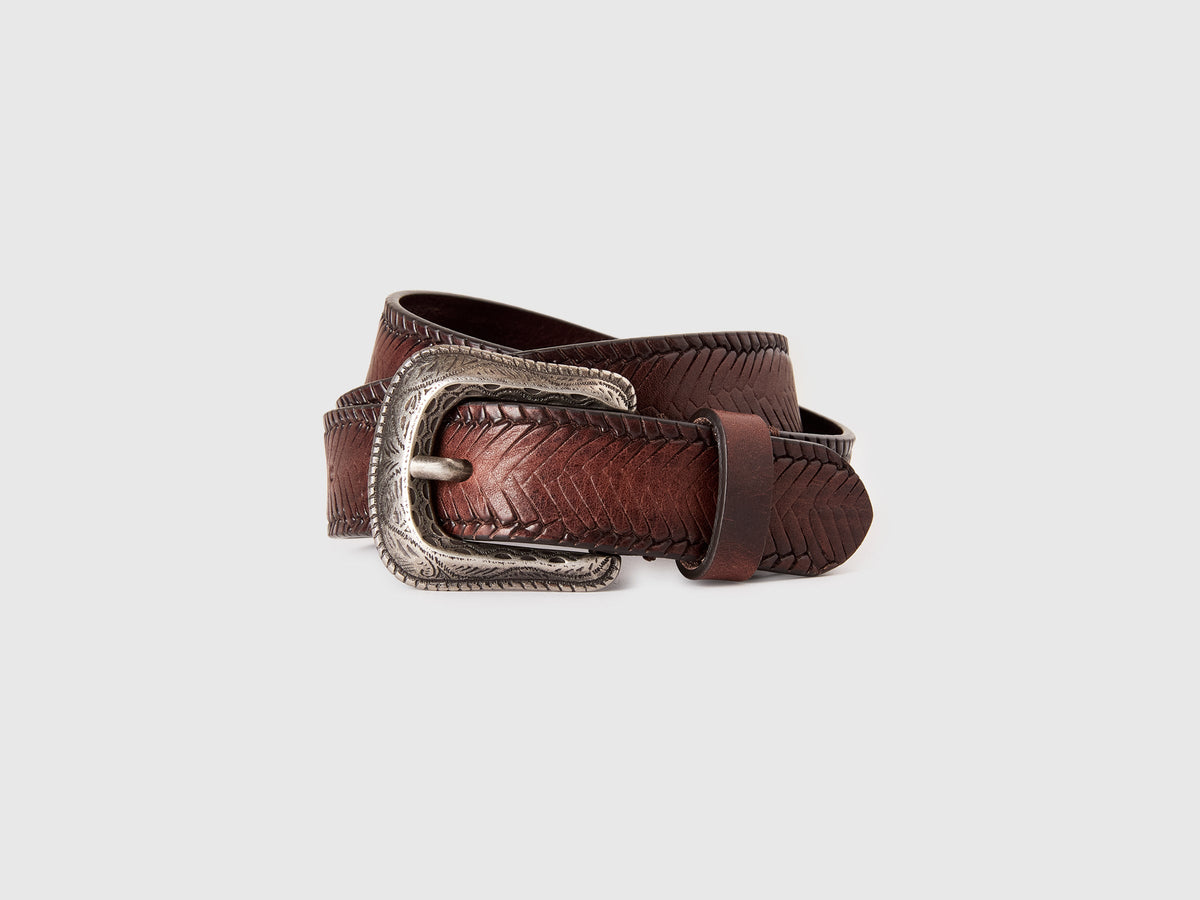 Cintura in pelle stile western