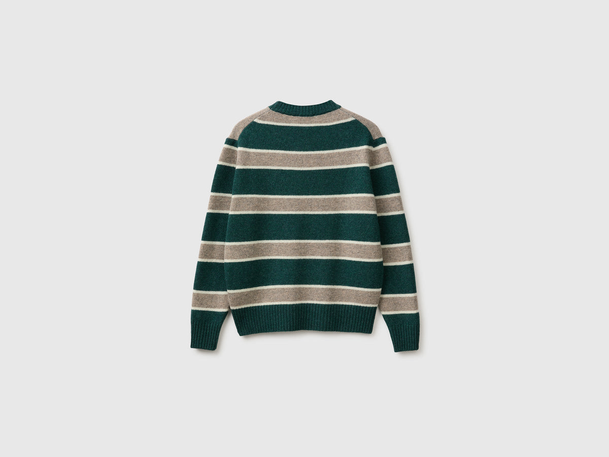 Maglia a righe 100% lana Shetland