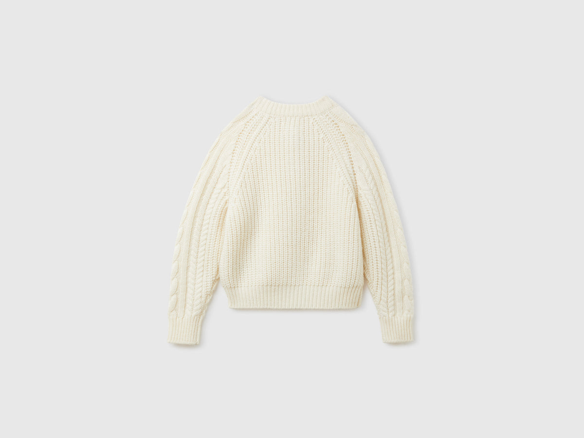Cardigan a trecce 100% lana