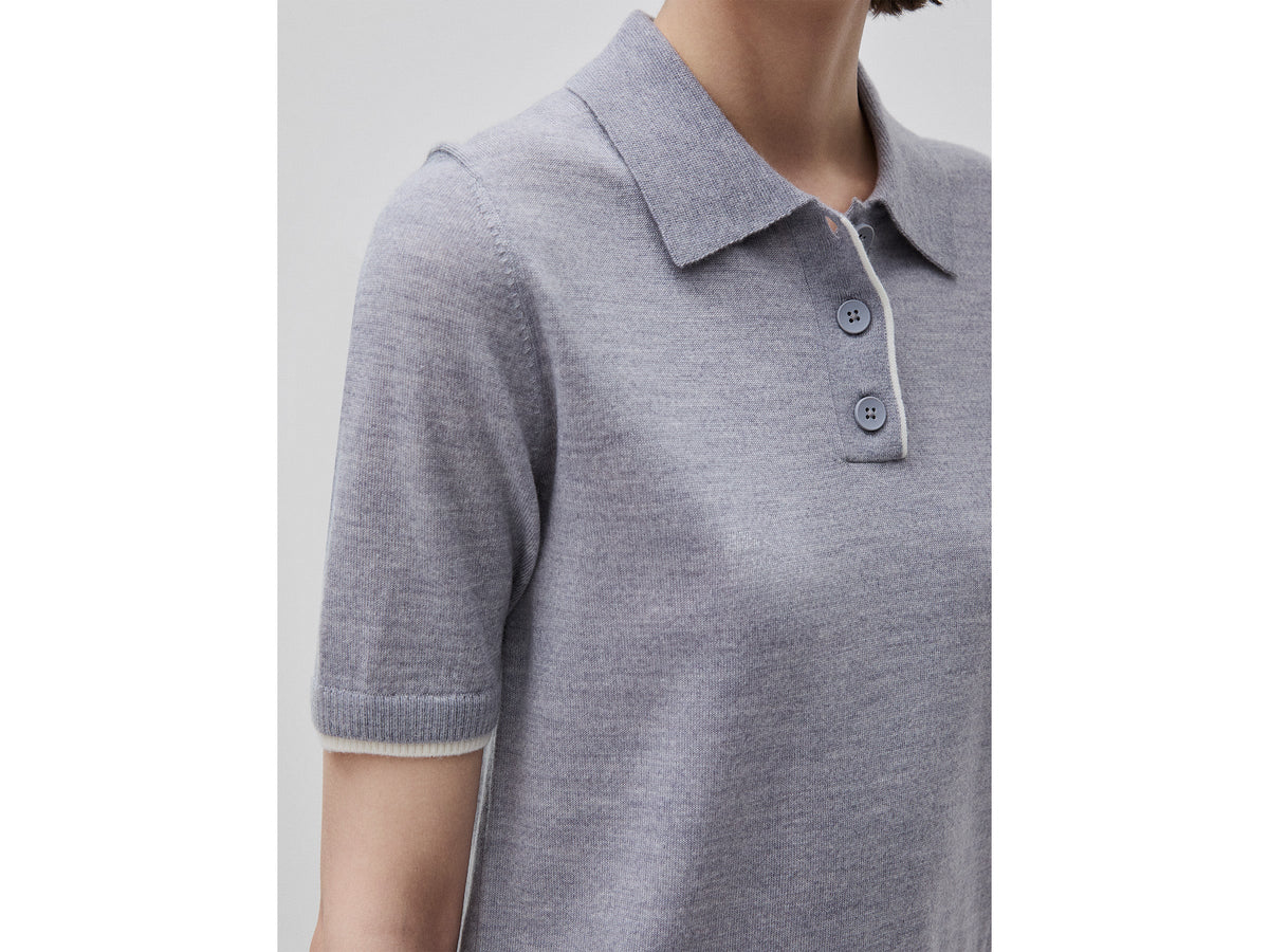 Maglia a polo 100% lana Merino