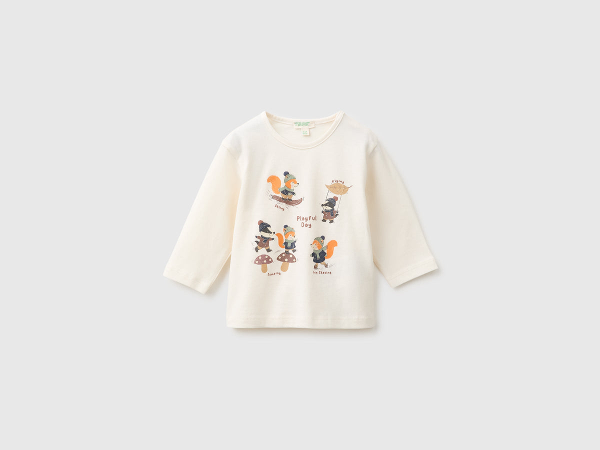 T-shirt con stampa in cotone bio
