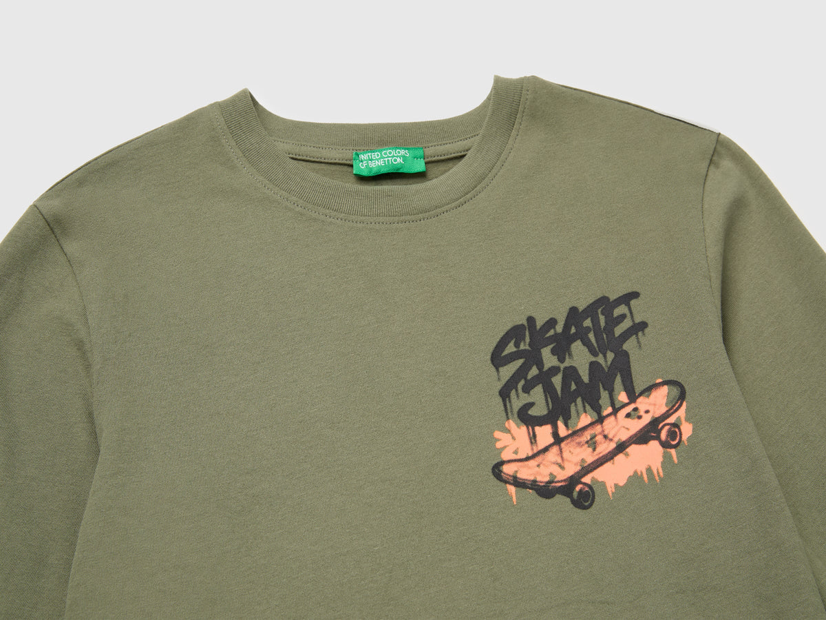 T-shirt con stampa 100% cotone bio