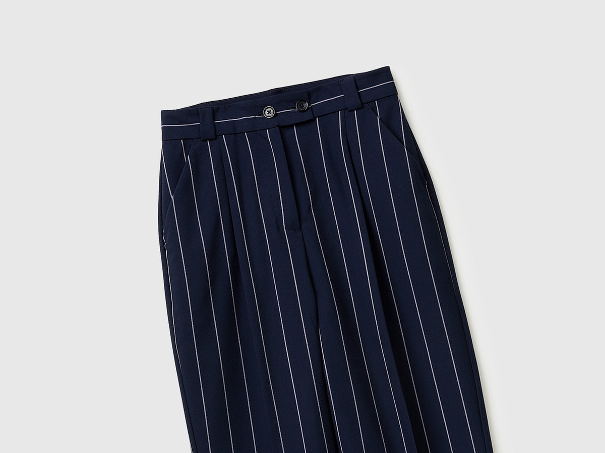 Pantaloni gessati carrot fit