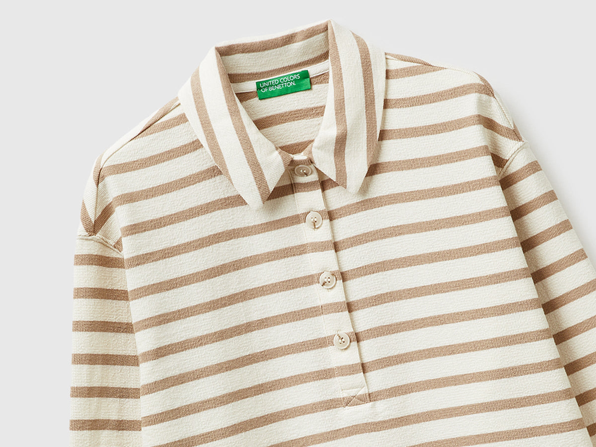 Polo in felpa a righe