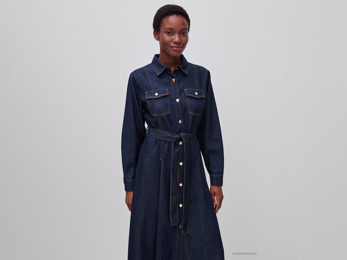Vestito di jeans con cintura