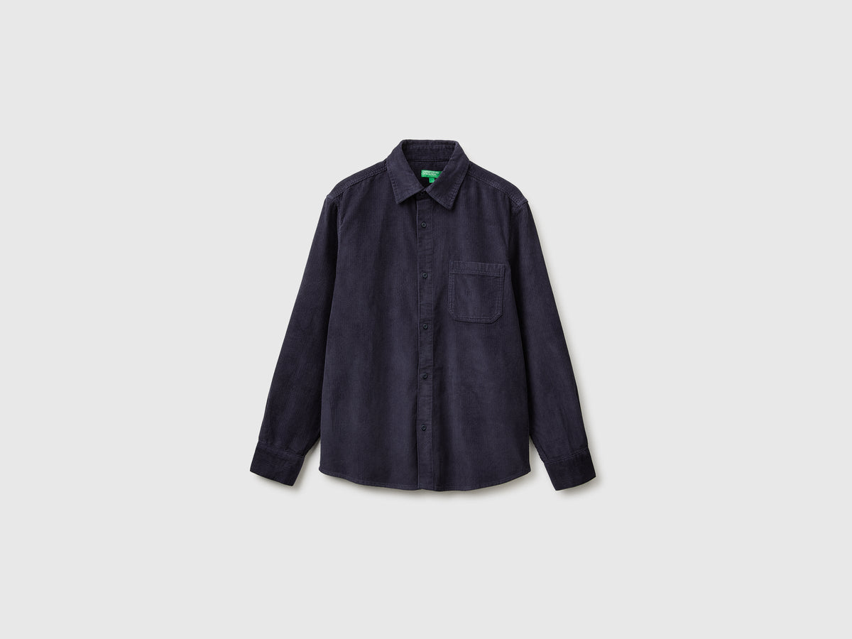 Camicia regular fit in velluto
