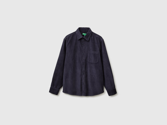 Camicia regular fit in velluto