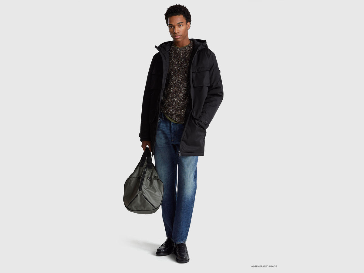 Parka imbottito in cotone e nylon