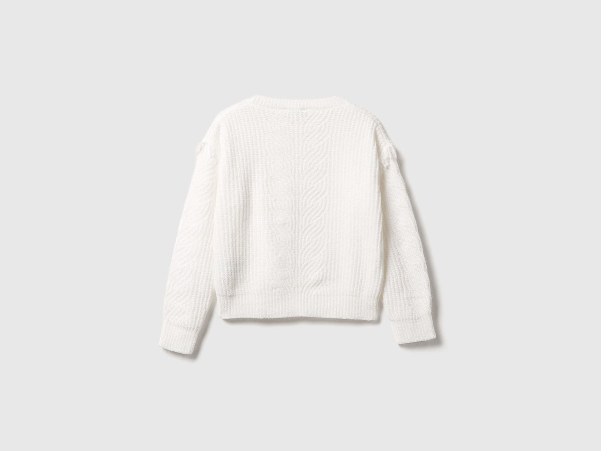 Maglione in ciniglia con frange