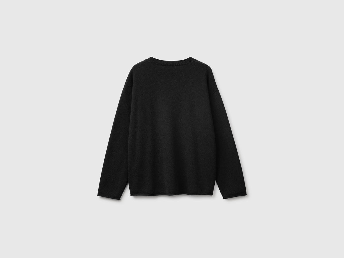 Maglia girocollo in misto lana e cashmere