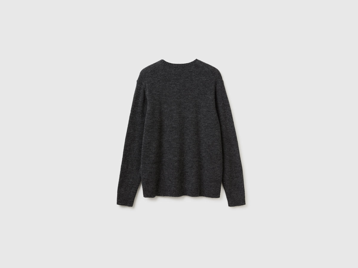 Maglia girocollo in misto alpaca