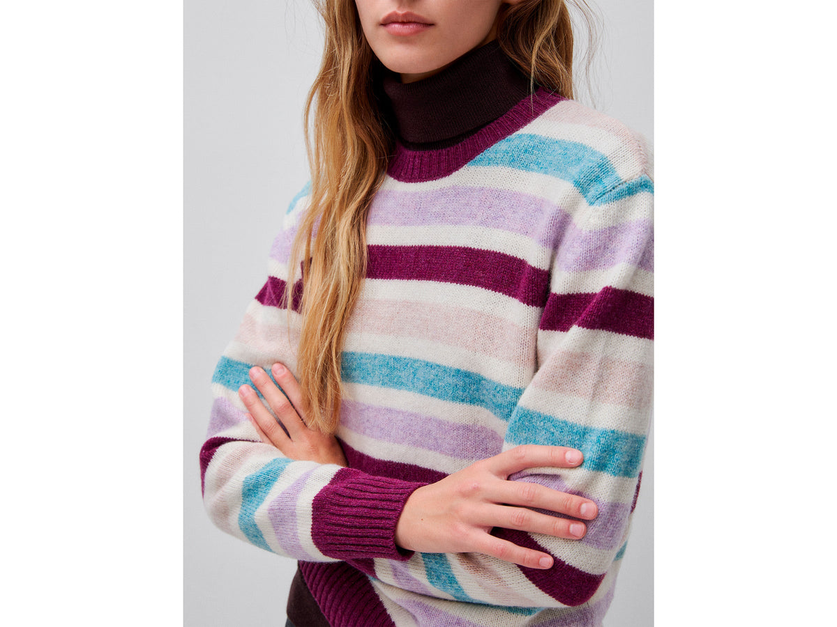 Maglia a righe 100% lana Shetland