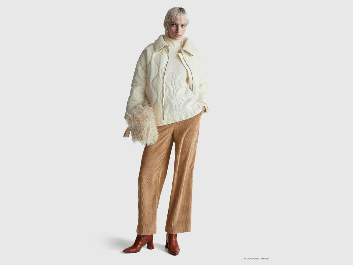 Maglione dolcevita over fit con frange