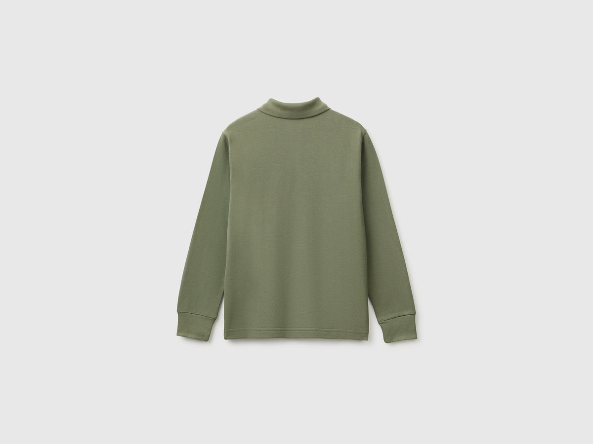 Polo manica lunga in cotone bio