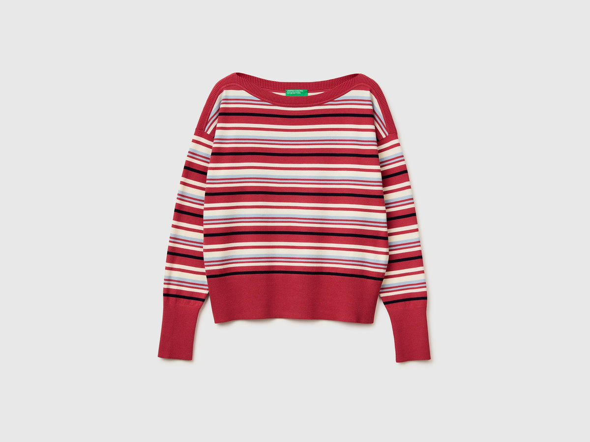 Maglia a righe scollo a barchetta