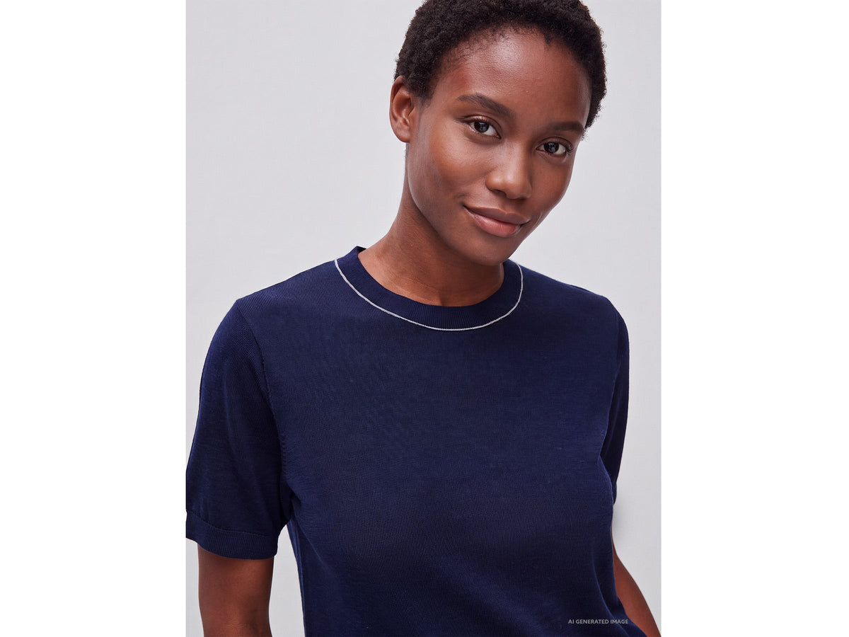 Maglia manica corta in pura lana Merino