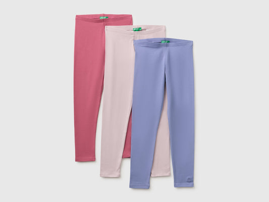 Tre leggings in cotone stretch