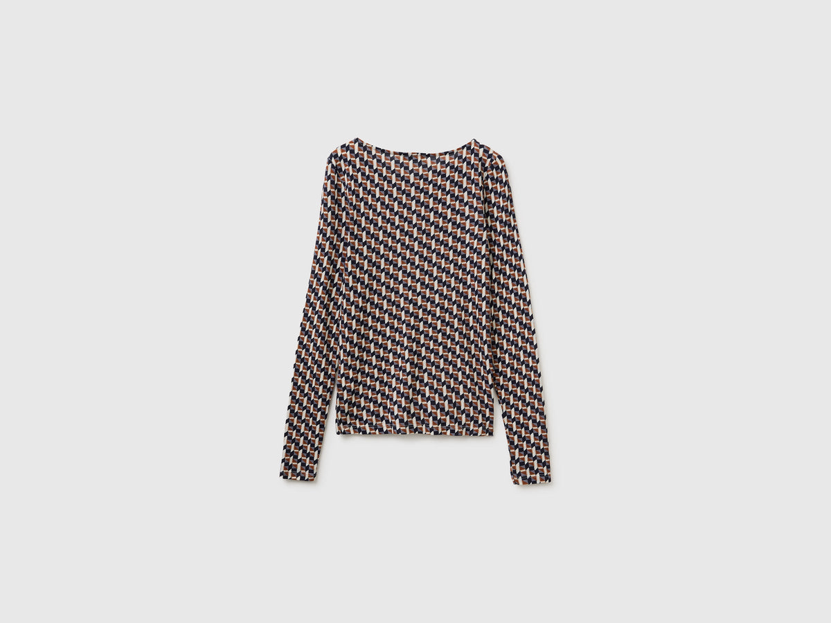 T-shirt fantasia in misto lana